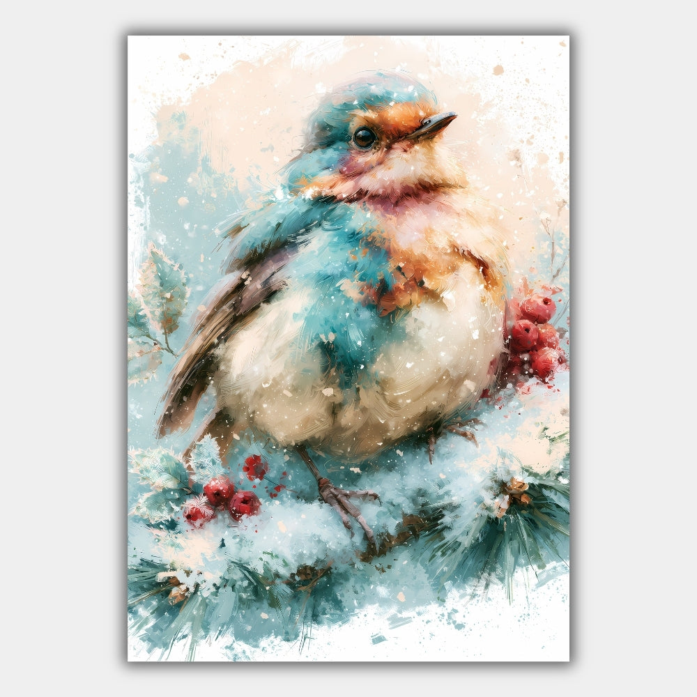 Rotkehlchen im Winter Poster – Produktansicht 1