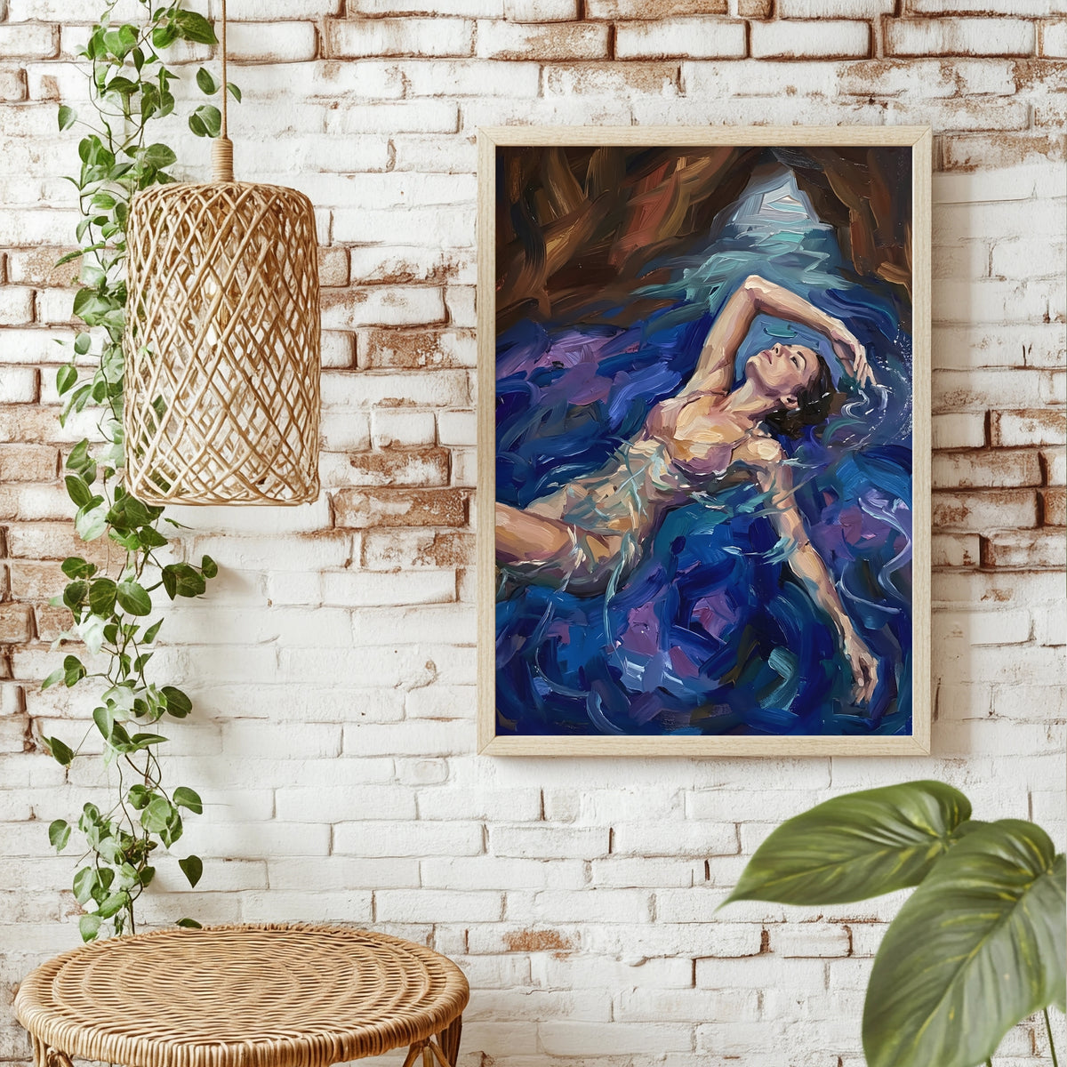 Schwimmerin in Blau Poster – Produktansicht 2