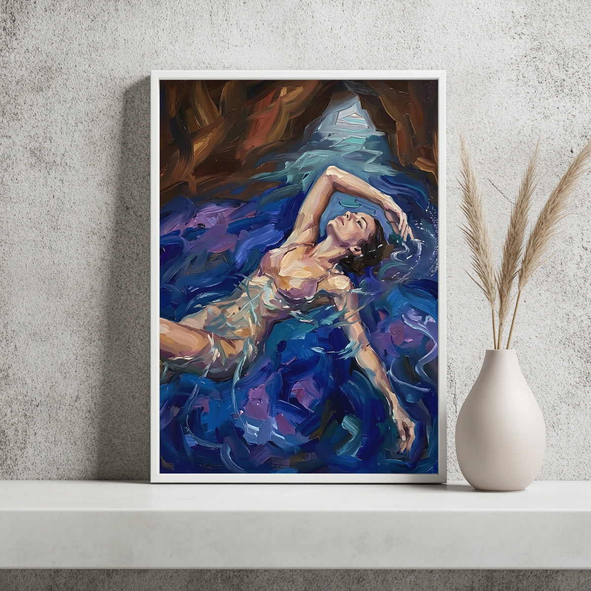 Schwimmerin in Blau Poster – Produktansicht 3