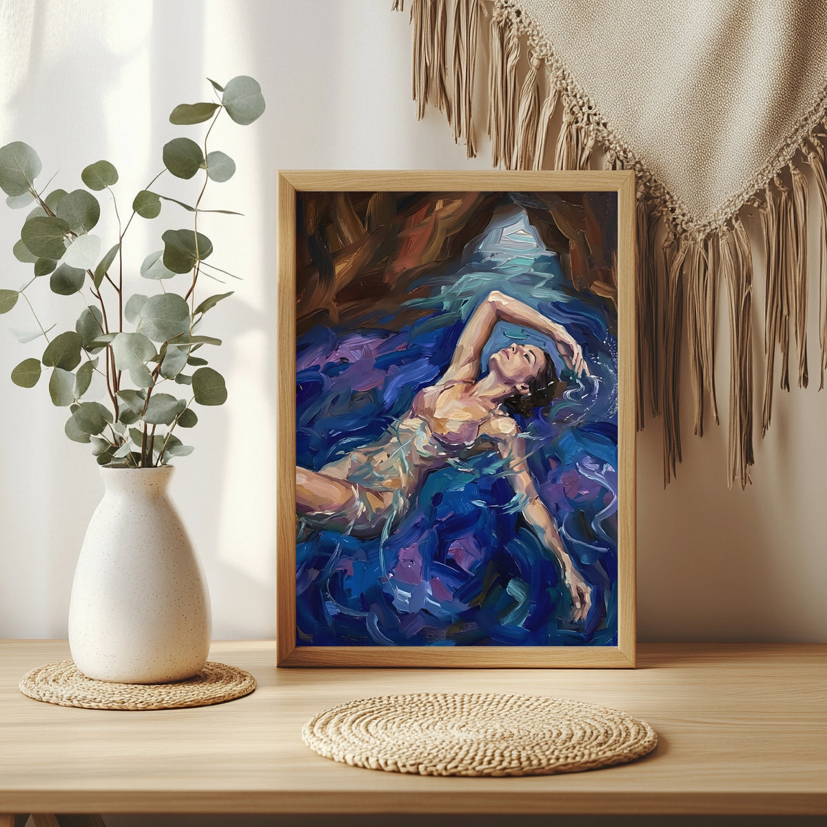 Schwimmerin in Blau Poster – Produktansicht 4