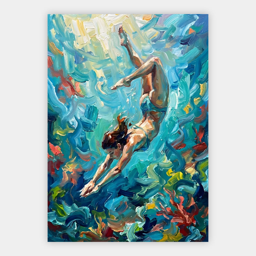 Taucherin am Riff Poster – Produktansicht 1