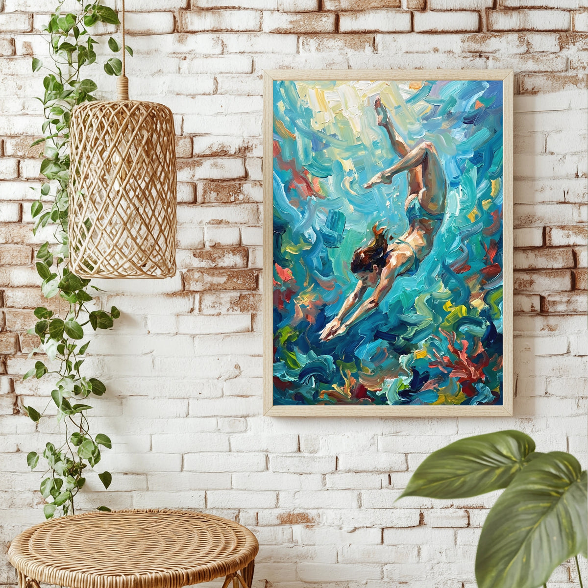 Taucherin am Riff Poster – Produktansicht 2