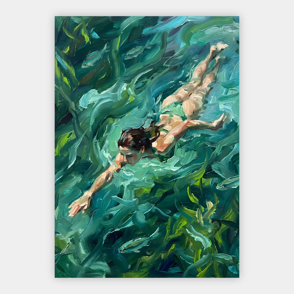 Schwimmerin im Seetang Poster – Produktansicht 1
