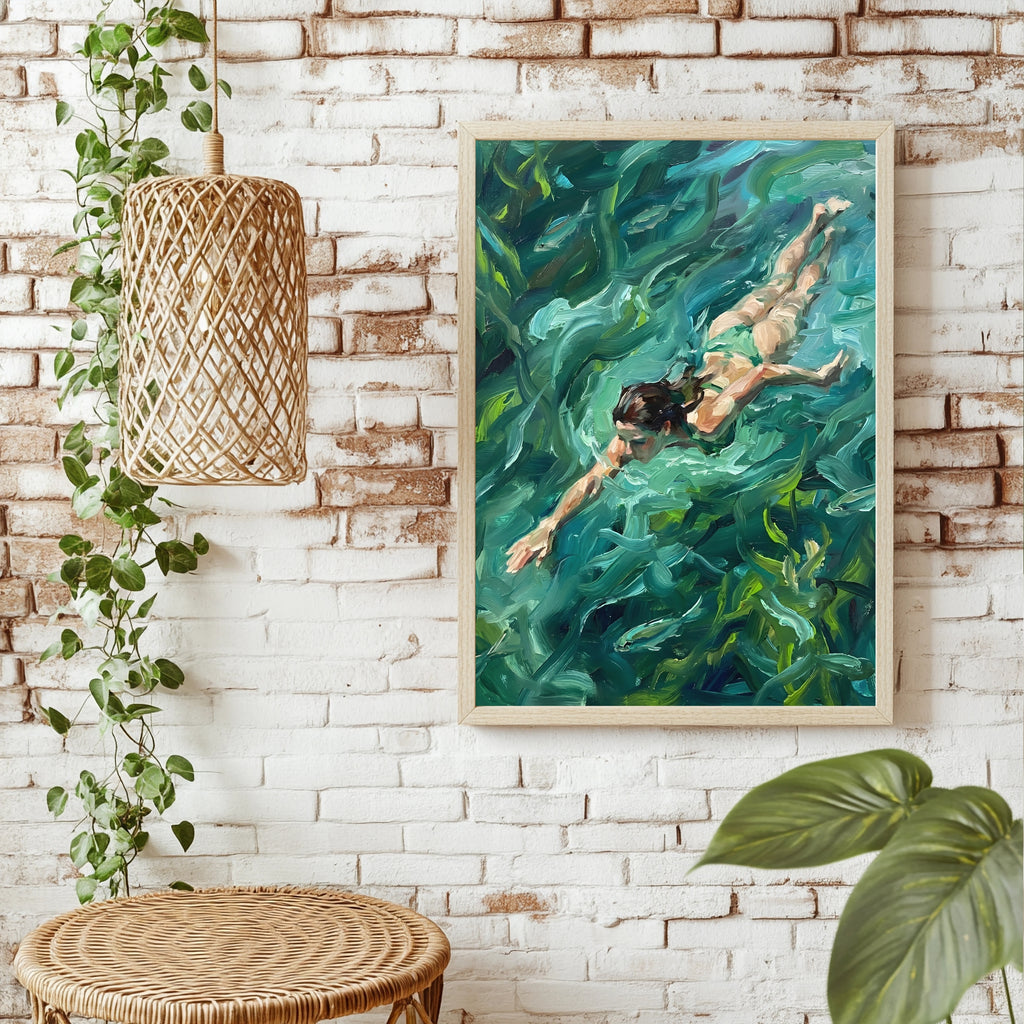 Schwimmerin im Seetang Poster – Produktansicht 2
