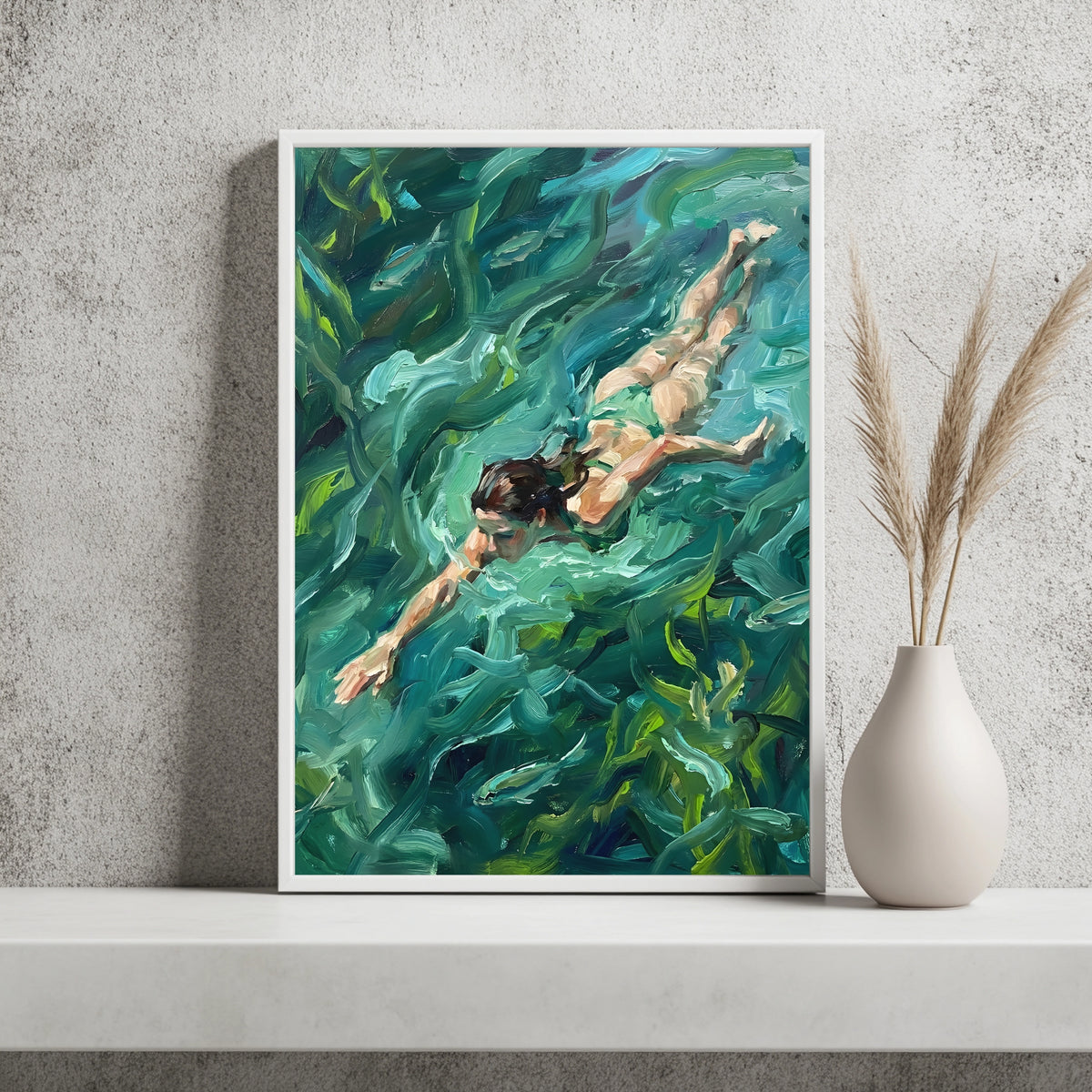 Schwimmerin im Seetang Poster – Produktansicht 3