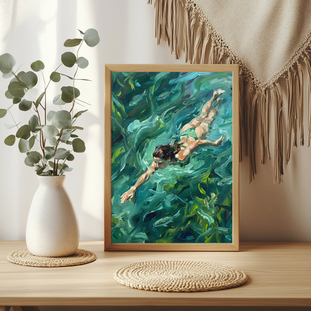 Schwimmerin im Seetang Poster – Produktansicht 4