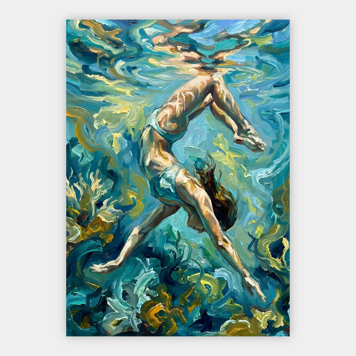Schwimmerin Diagonal Poster – Produktansicht 1