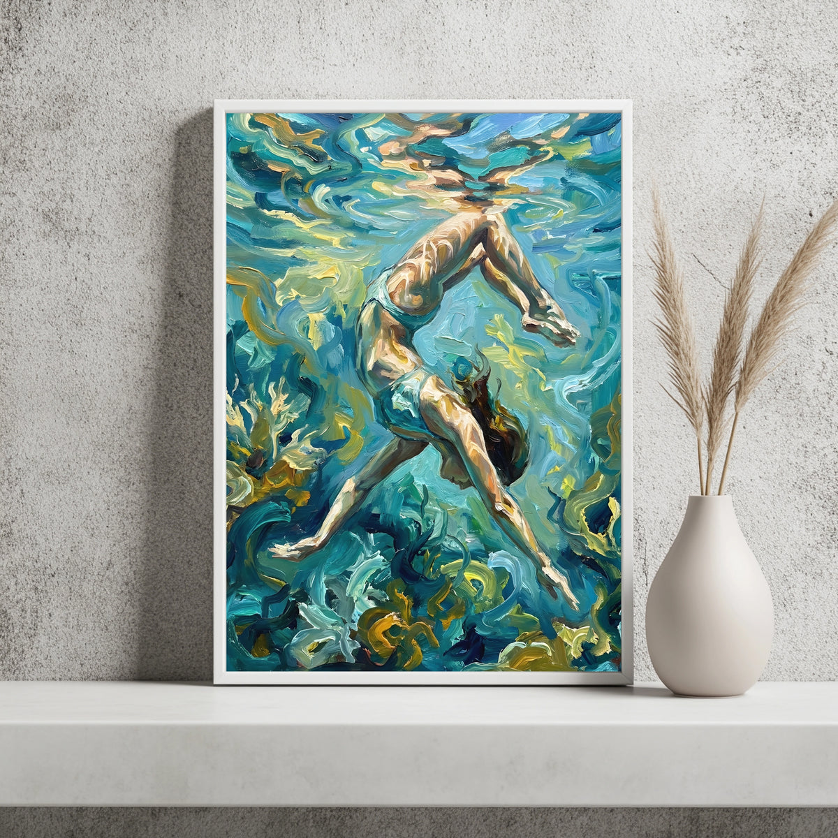 Schwimmerin Diagonal Poster – Produktansicht 3