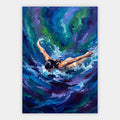 Schwimmerin in der Welle Poster – Produktansicht 1
