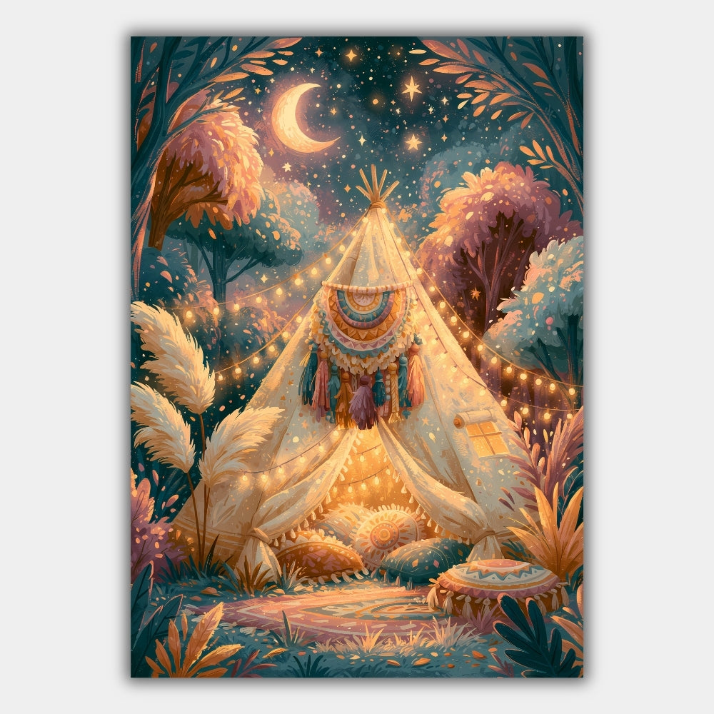 Boho Tipi Herbst Verträumt Poster – Produktansicht 1