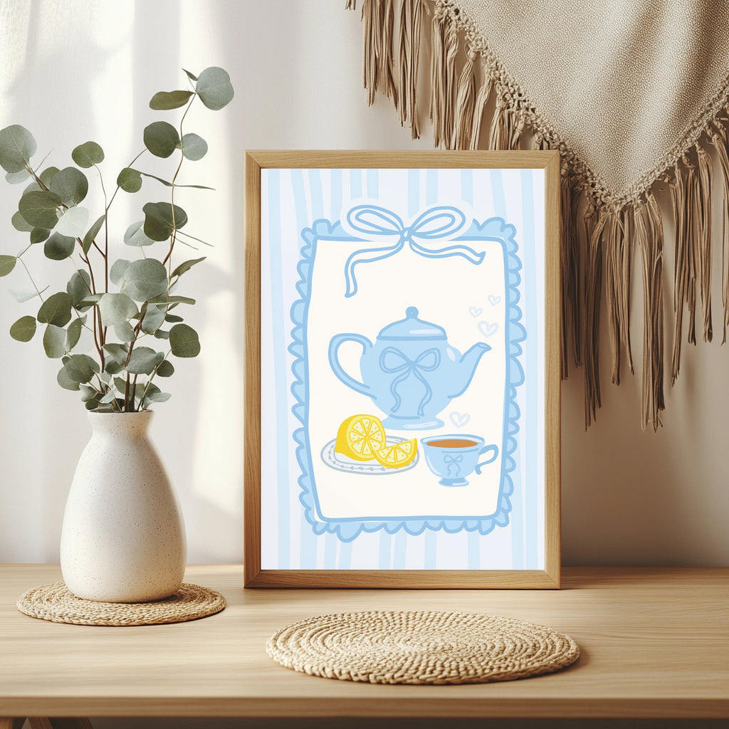 Teekanne mit Zitronen Poster – Raumansicht 3