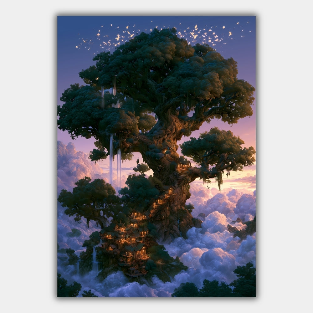 Fantasy Baum Wolken Episch Poster – Produktansicht 1