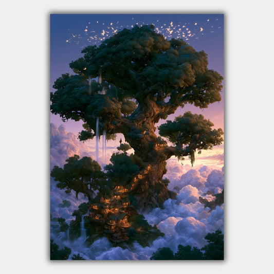 Fantasy Baum Wolken Episch Poster – Produktansicht 1
