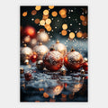 Rote Weihnachtskugeln im Schnee Poster – Freisteller