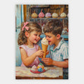 Kinder mit Eiswaffeln Poster – Freisteller