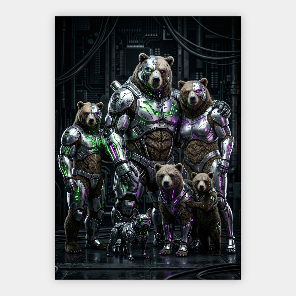 Cyber-Bären als Team Poster – Freisteller