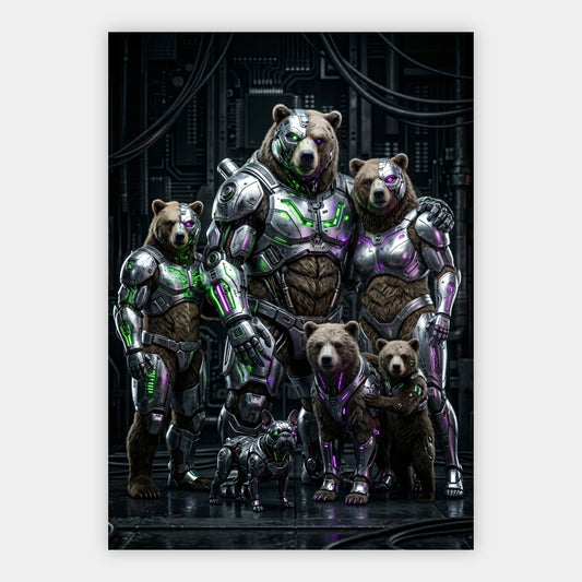 Cyber-Bären als Team Poster – Freisteller
