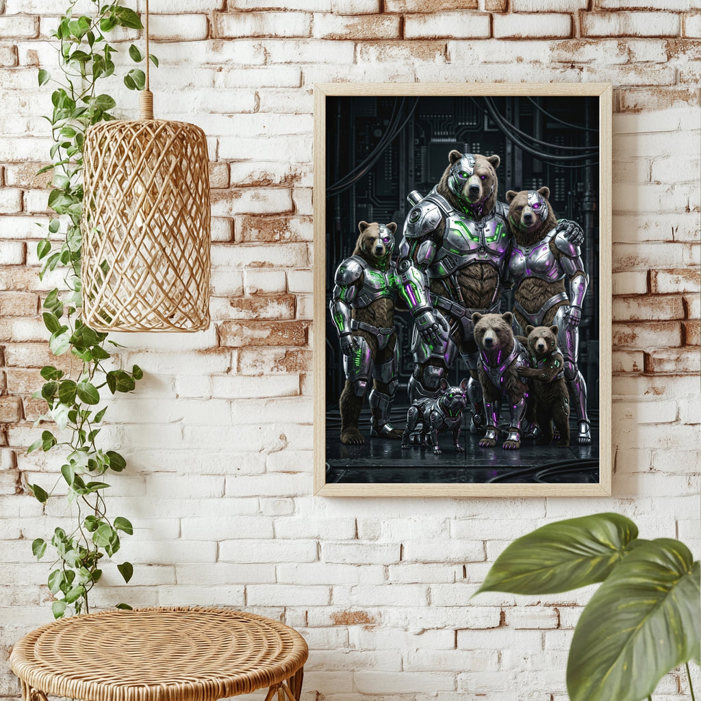 Cyber-Bären als Team Poster – Raumansicht 1