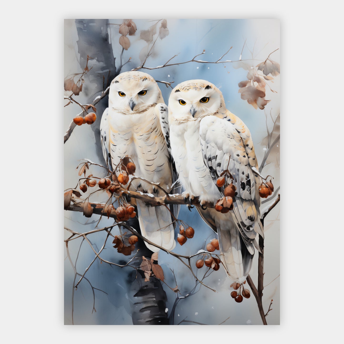 Zwei Schneeeulen Poster – Freisteller