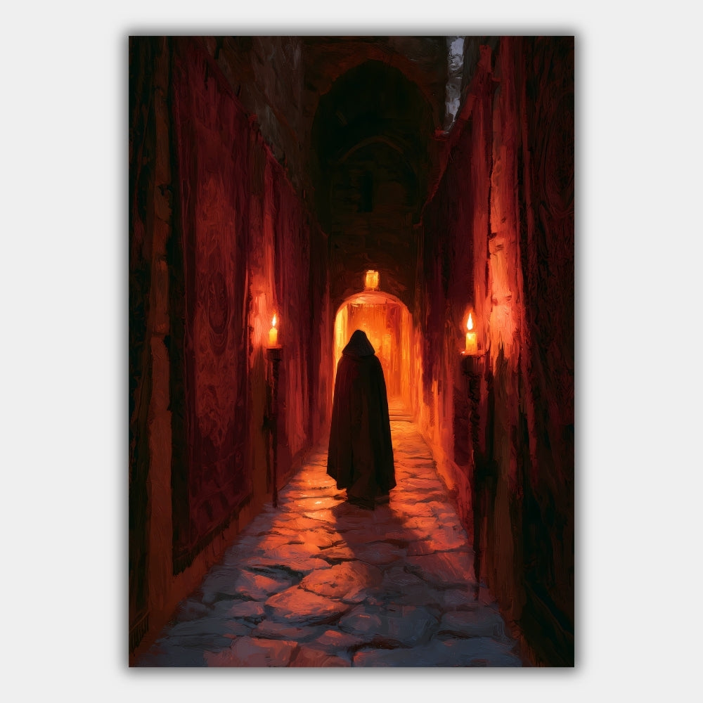 Kapuzengestalt Kerzen Poster – Produktansicht 1