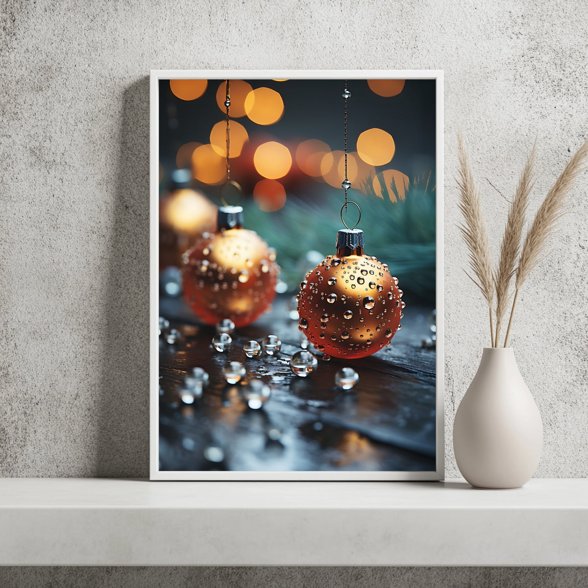 Goldene Christbaumkugel Poster – Raumansicht 2