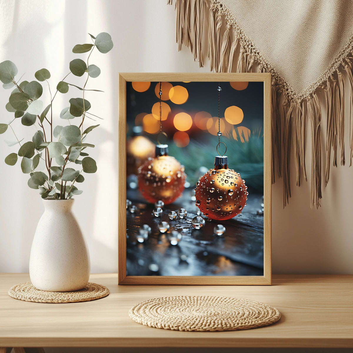 Goldene Christbaumkugel Poster – Raumansicht 3