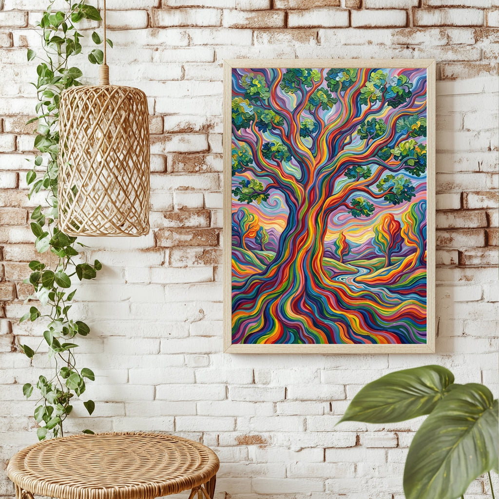 Psychedelischer Baum Poster – Raumansicht 1