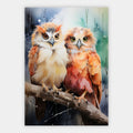 Zwei Eulen in Pastellfarben Poster – Freisteller