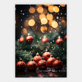 Christbaumkugeln auf Tannengrün Poster – Freisteller