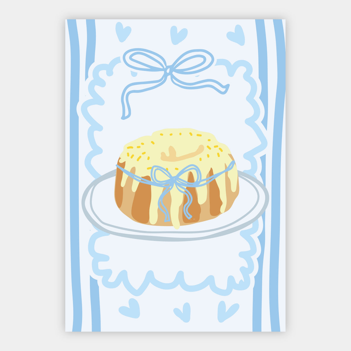Zitronenkuchen mit Schleife Poster – Freisteller