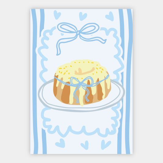 Zitronenkuchen mit Schleife Poster – Freisteller