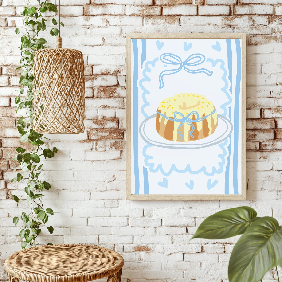 Zitronenkuchen mit Schleife Poster – Raumansicht 1