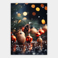 Weihnachtskugeln und Tannenzapfen Poster – Freisteller