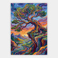 Psychedelischer Baum in Wellenfarben Poster – Freisteller