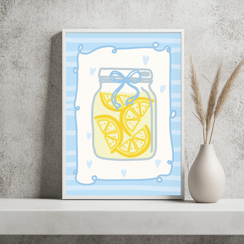 Limonadenglas mit Zitronen Poster – Raumansicht 2
