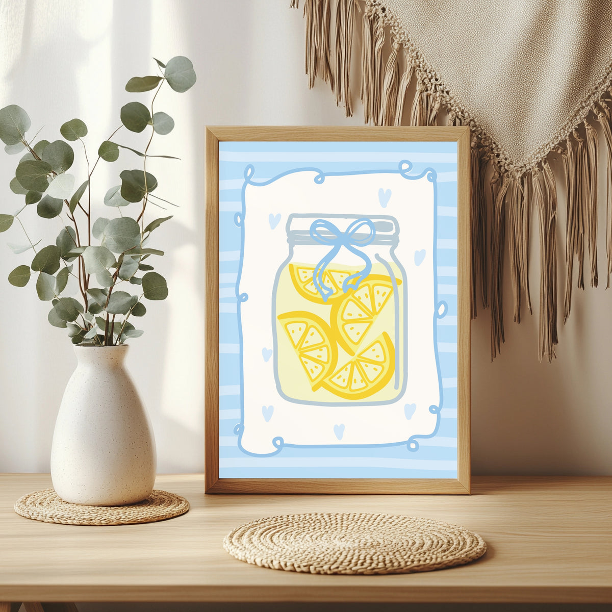Limonadenglas mit Zitronen Poster – Raumansicht 3