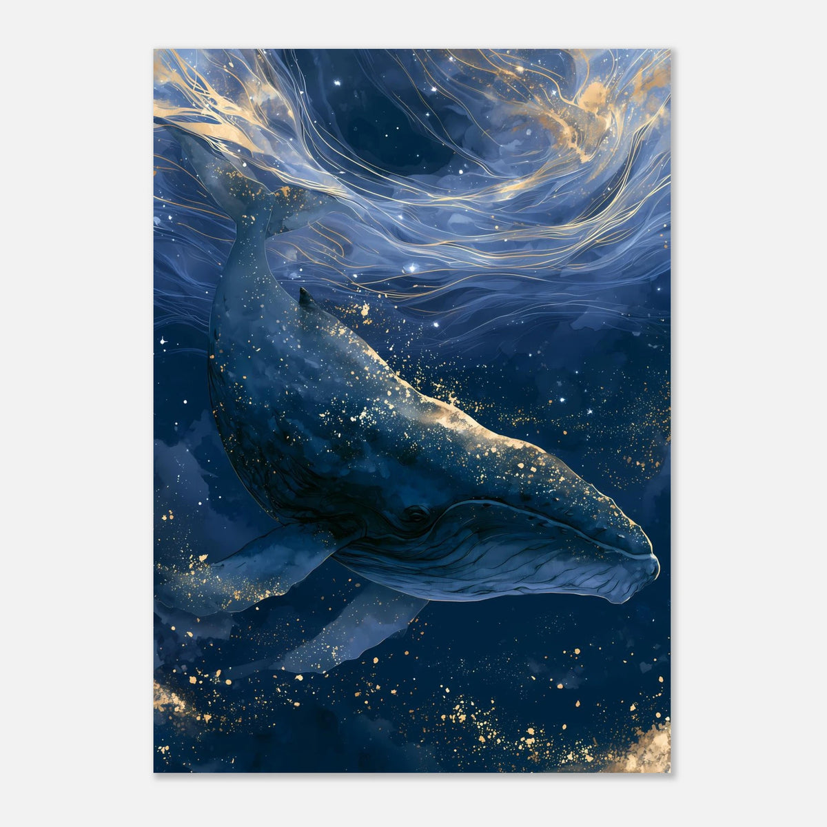 Wal unter dem Sternenhimmel Poster – Produktansicht 4