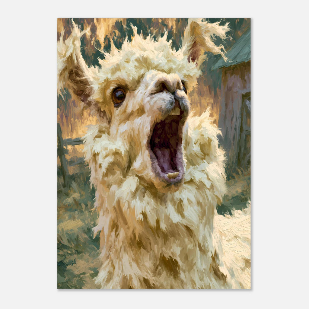 Lustiges Lama Schreiend Bauernhof Tier Poster – Produktansicht 4