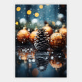 Tannenzapfen mit goldener Kugel Poster – Freisteller