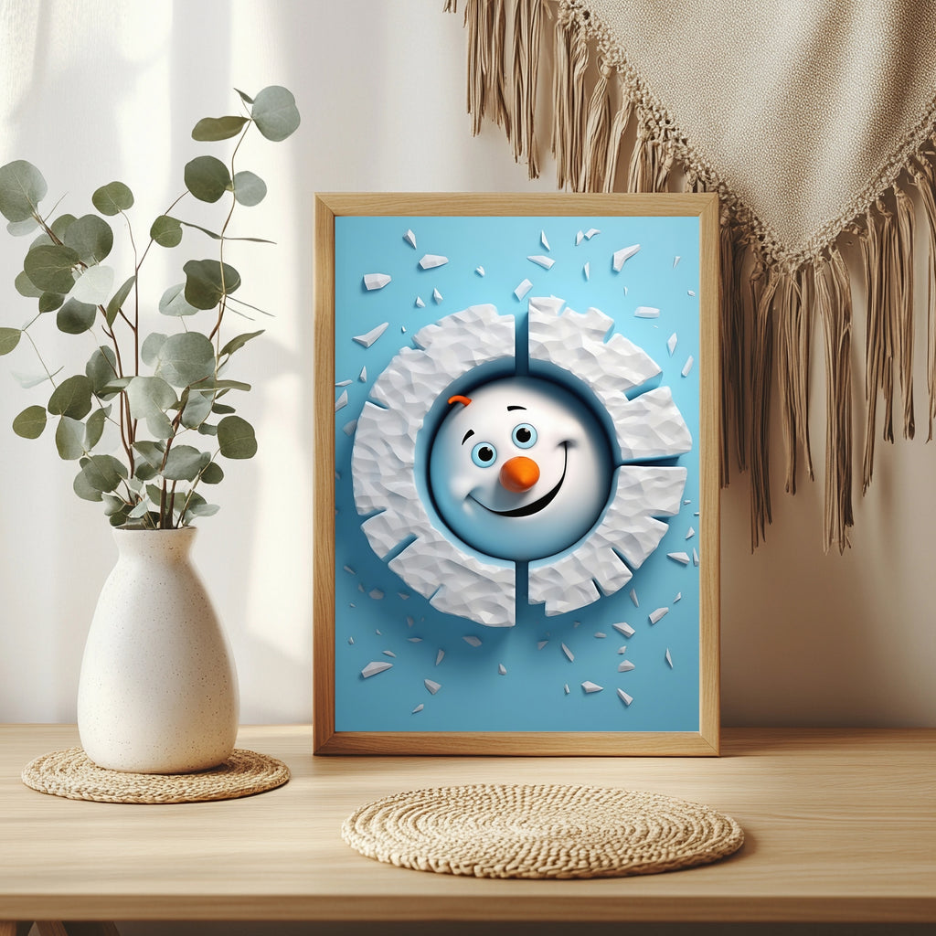 Schneemann im Eisloch Poster – Raumansicht 3