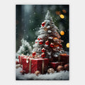 Weihnachtsbaum mit roten Geschenken Poster – Freisteller