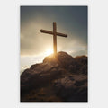 Kreuz auf dem Felsen Poster – Freisteller