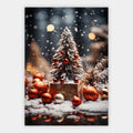 Weihnachtsbaum mit roten Kugeln Poster – Freisteller