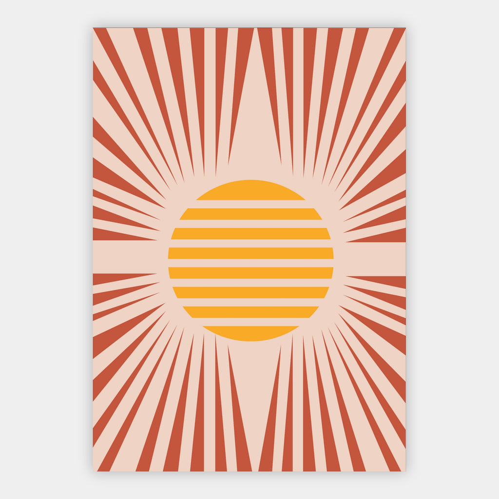 Grafische Sonne mit Strahlen Poster – Freisteller