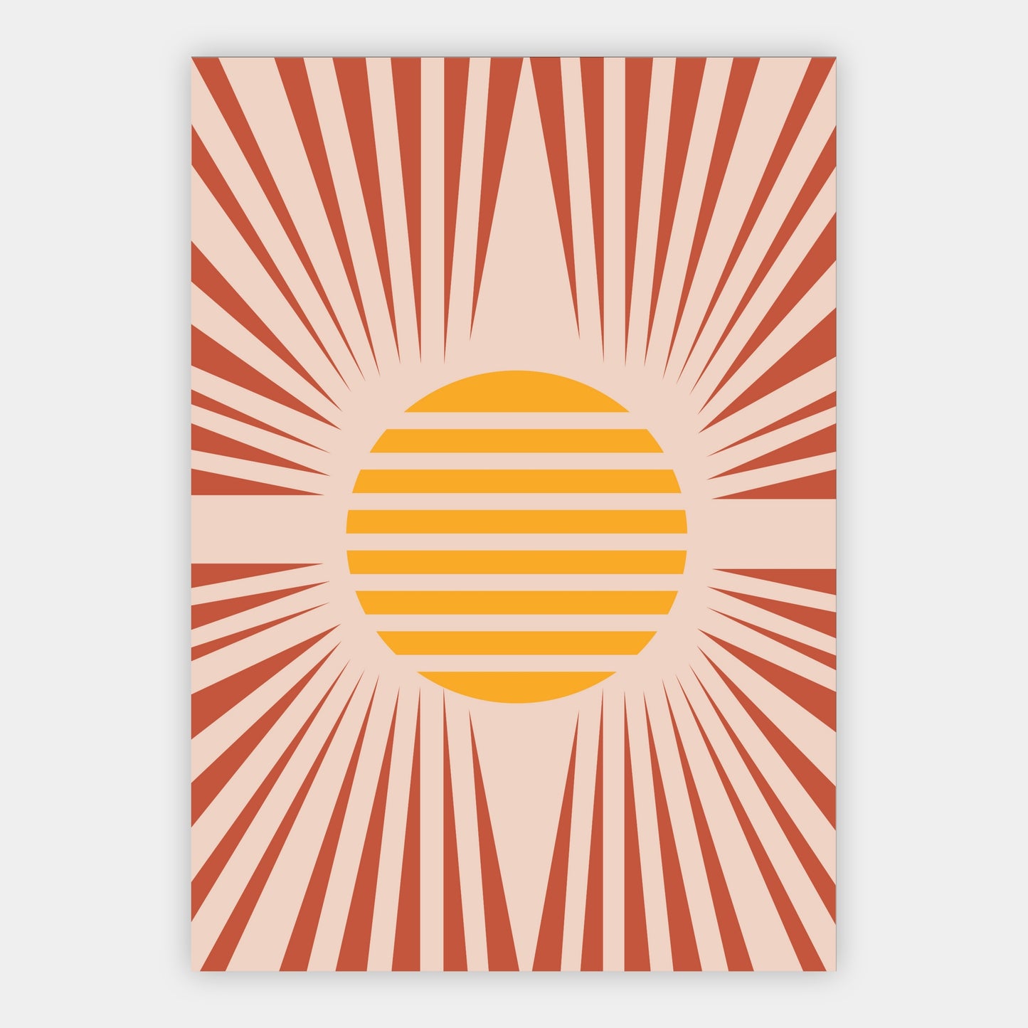 Grafische Sonne mit Strahlen Poster – Freisteller