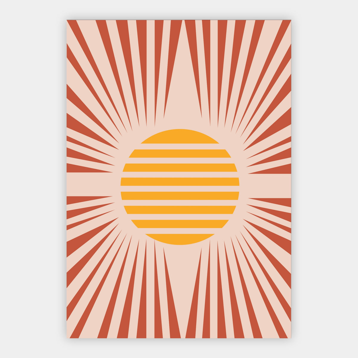 Grafische Sonne mit Strahlen Poster – Freisteller