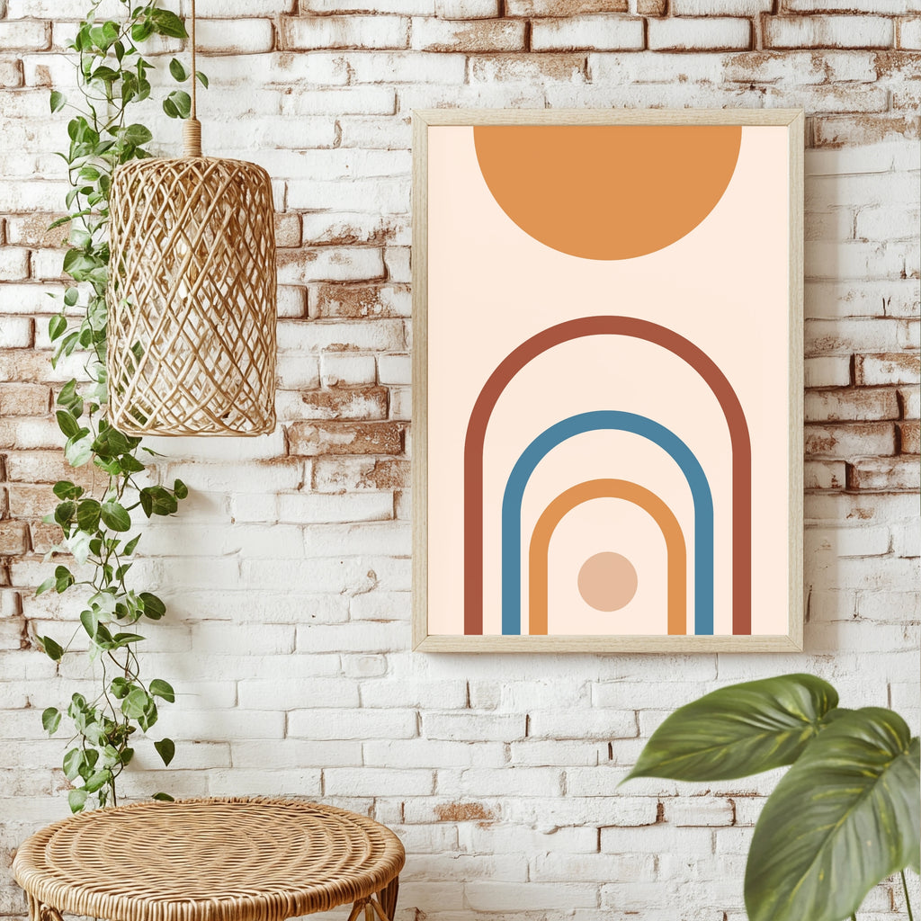 Boho-Bogen mit Kreisen Poster – Raumansicht 1