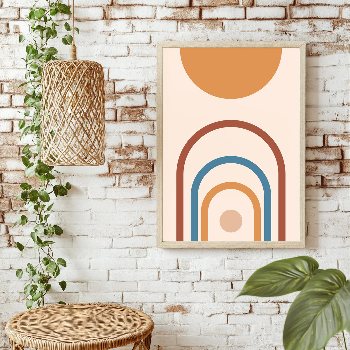 Boho-Bogen mit Kreisen Poster – Raumansicht 1