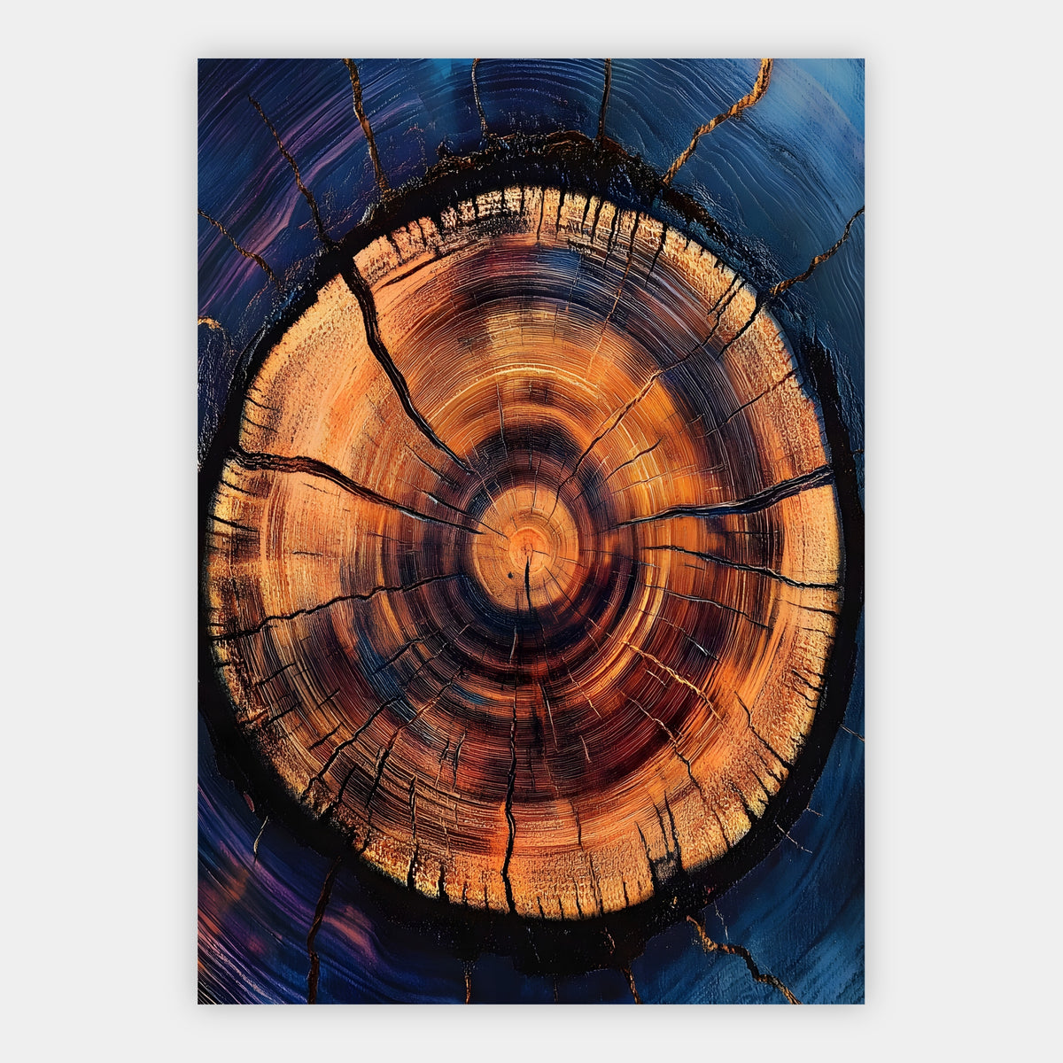 Baumringe mit blauem Rand Poster – Freisteller