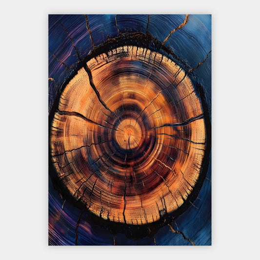 Baumringe mit blauem Rand Poster – Freisteller